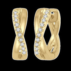 10K 0.10ct Diamond Hoop Earrings