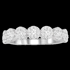 14K 0.50ct Diamond Cluster Band