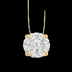 14K 1.00ct-Diamond Cluster Pendant