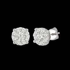 10K 0.12ct Diamond Cluster Earrings