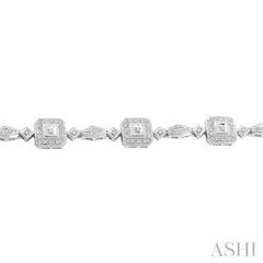 925 0.15ct Round Diamond Square Bracelet