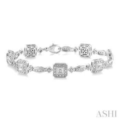 925 0.15ct Round Diamond Square Bracelet