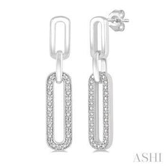 925 0.10Ct Diamond Paperclip Earrings