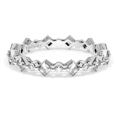 18K 3.7mm 0.51Ct-Diamond 1/2-way Wedding-Band