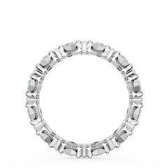 18K 3.7mm 0.51Ct-Diamond 1/2-way Wedding-Band