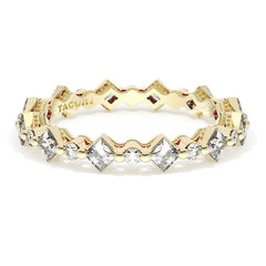 18K 3.7mm 0.51Ct-Diamond 1/2-way Wedding-Band