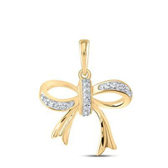 10K 0.05Ct Diamond Bow Pendant
