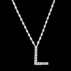 10k .05ct Diamond "L" Necklace