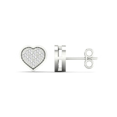 10K 0.25ct Diamond Cluster Heart-Earrings