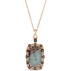 14K 0.24ct-Diamond 6.00ct/AquaPrase Fashion Necklace