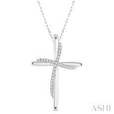 10K 0.10Ct Diamond Cross Pendant
