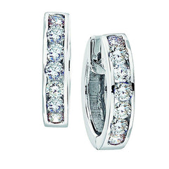 14K 1.00ct Diamond Hoop Earrings