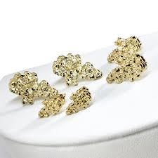 10K Gold Nugget Heart Earrings