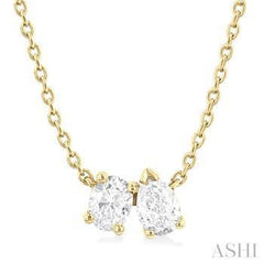 14K 0.30CT Diamond Pear-Oval Necklace