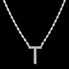 10k .05ct Diamond "T" Necklace