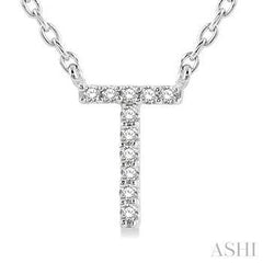 10k .05ct Diamond "T" Necklace