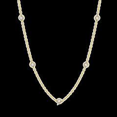 14k 1.50ct Diamond Station Necklace