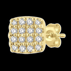 10K 0.12ct Diamond Cluster Earrings