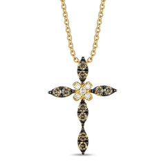 14K 0.38ct Diamond Cross Necklace