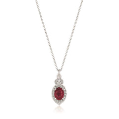 14K 0.18ct-Diamond 0.70ct/Ruby Fashion Necklace