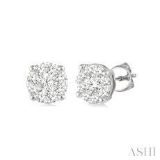 14k .25ct-Diamond Cluster Earrings