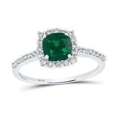 18K 0.43ct-Diamond 0.42ct-Emerald Fashion Ring