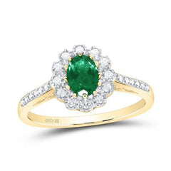 18K 0.43ct-Diamond 0.42ct-Emerald Fashion Ring