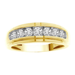 10K 0.75ct Diamond Channel-set Wedding-Band