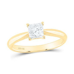14K 0.75ct Diamond Solitaire Princess-Ring