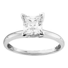 14K 0.75ct Diamond Solitaire Princess-Ring