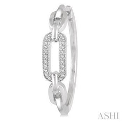 925 0.10CTDiamond  Paper Clip Hoop Earring