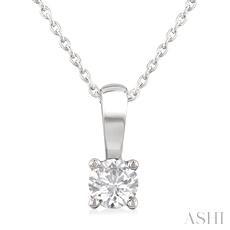 14K 0.33ct Diamond Solitaire Round-Pendant