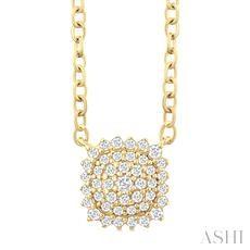 10k .12ct-Diamond Petite Cushion Necklace