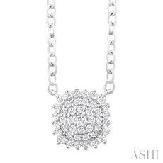 10k .12ct-Diamond Petite Cushion Necklace