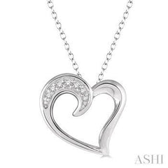 925 0.03CT Diamond  Heart Pendant