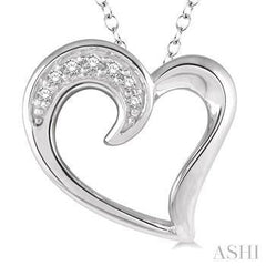 925 0.03CT Diamond  Heart Pendant