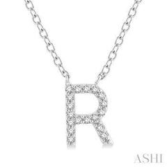 10K 0.05Ct Diamond Initial-R Necklace