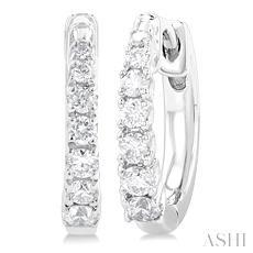 10k 0.25ct Diamond Hoop Earrings
