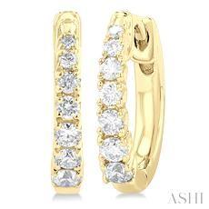 10k 0.25ct Diamond Hoop Earrings