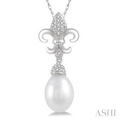 925 0.10Ct 9*7/Pearl Fashion Pendant