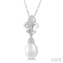 925 0.10Ct 9*7/Pearl Fashion Pendant