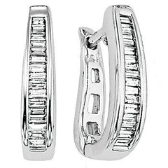 14K 1.00ct Diamond Hoop Earrings