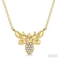 10k .06ct-Diamond Bumble-Bee Necklace