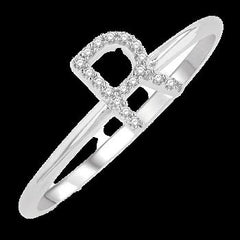 10K 0.05ct Diamond "R"-initial Ring
