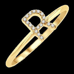 10K 0.05ct Diamond "R"-initial Ring