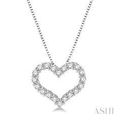 14K 0.50ct Diamond Heart Pendant