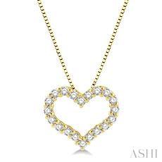 14K 0.50ct Diamond Heart Pendant