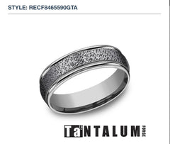Tantalum 6.5mm Grey Wired-Hatchet Wedding-Band