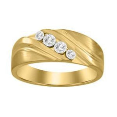 14K 0.25ct Diamond Channel-Set Wedding-Band