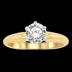 14K 0.50ct Diamond Round-Cut Solitaire-Ring